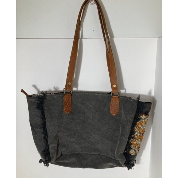 Womens Myra Bag Seneca Heritage Leather Tapestry 13.5 x 9.5 x 4" NWT - Picture 2 of 7